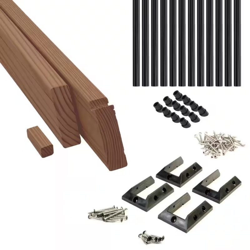 ProWood 6 Ft. Wood Stair Railing Kit with Round Aluminum Balusters